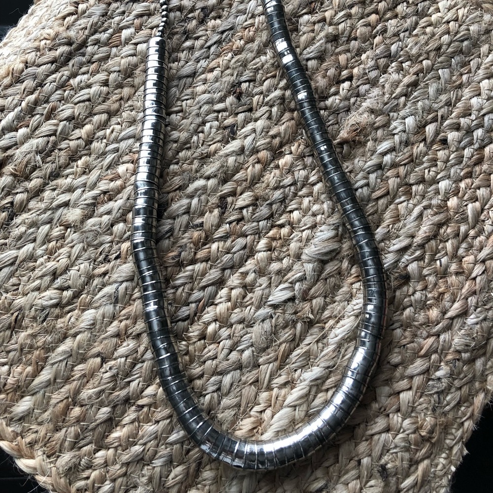 Silver statement necklace- long!